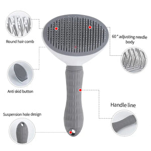 Easy clean pet grooming brush