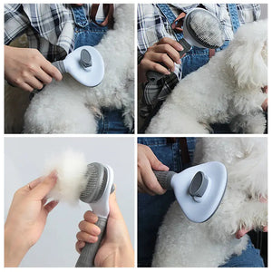 Easy clean pet grooming brush